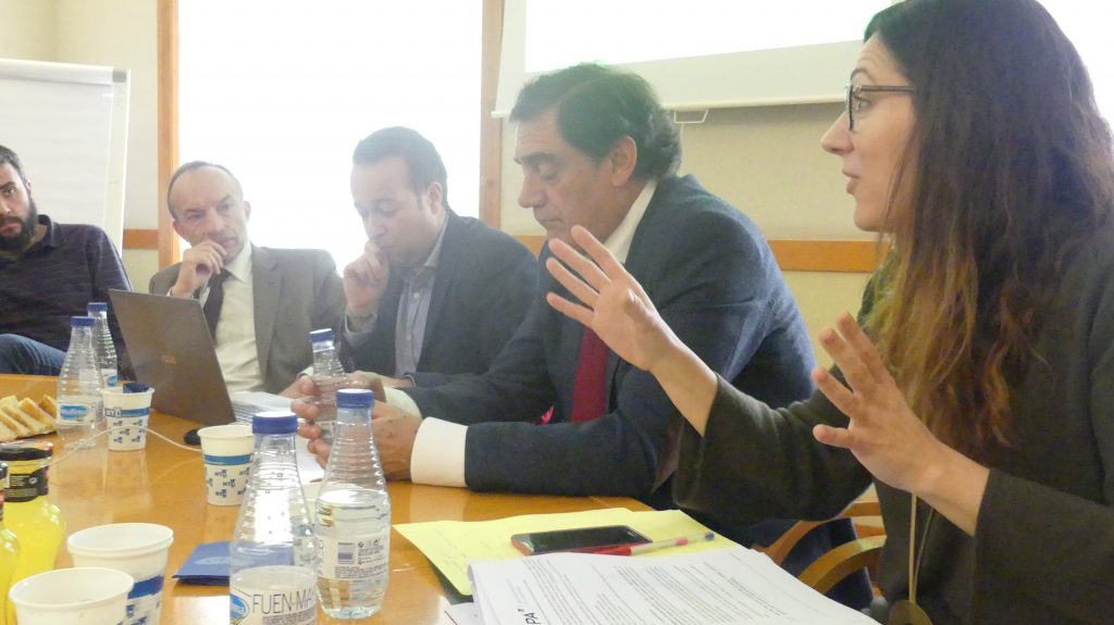 De izquierda a derecha: Ramón Tejedor, director gerente del IAF, Pablo Martín, director de Corresponsables España, Máximo Valenciano, presidente de Inycom, y Ángela Negrete, directora de Operaciones de Arpa EMC.