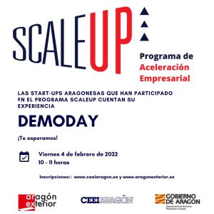 Las seis empresas participantes en el programa Scale Up de CEEIARAGÓN y AREX muestran su experiencia en un evento online