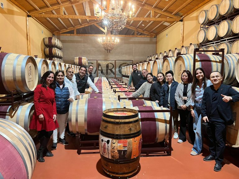 Visita de la delegación asiática a Bodegas Care